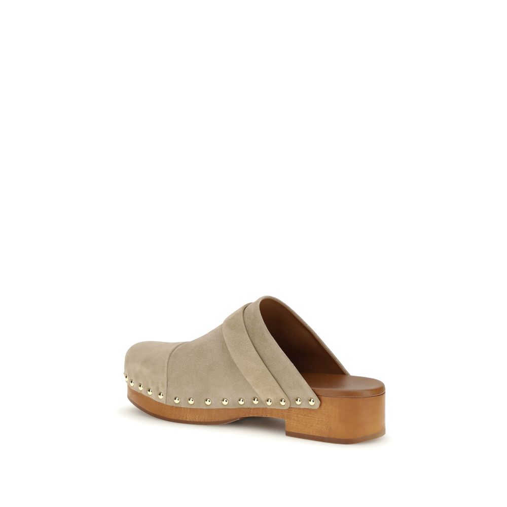 2026 New Arrival Chloé Beige Calf Leather Bos Taurus Clogs