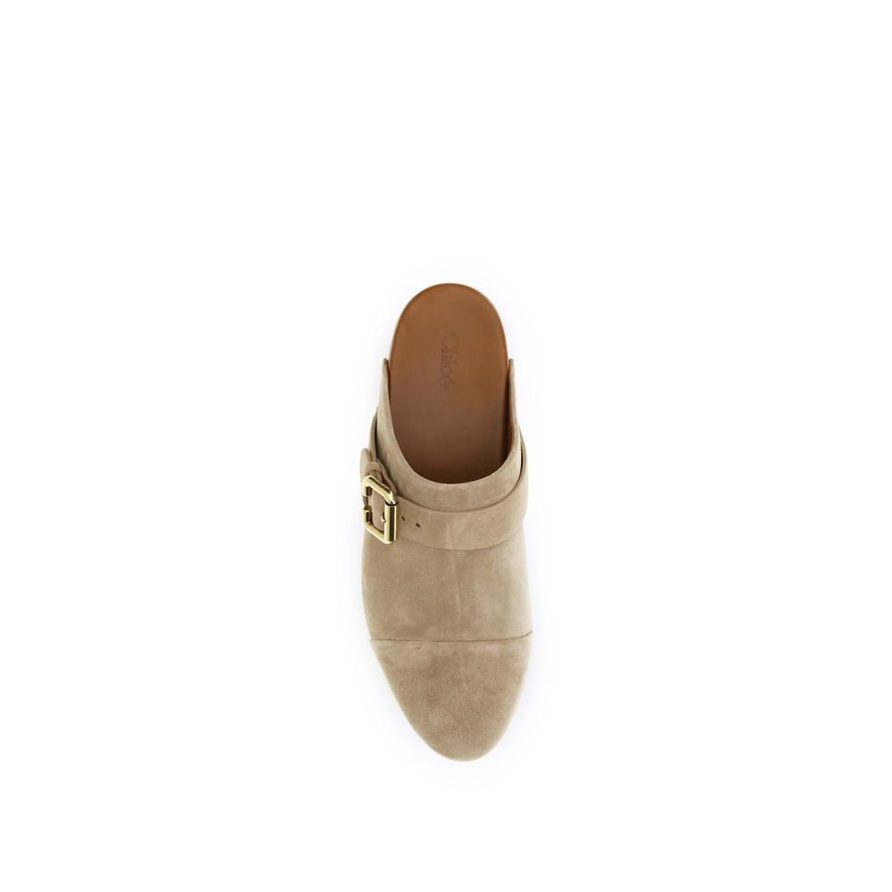 2026 New Arrival Chloé Beige Calf Leather Bos Taurus Clogs