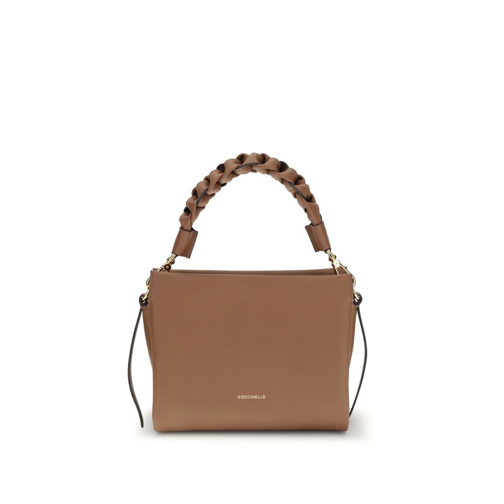 2026 New Arrival Coccinelle Beige Calf Leather Bos Taurus Handbag