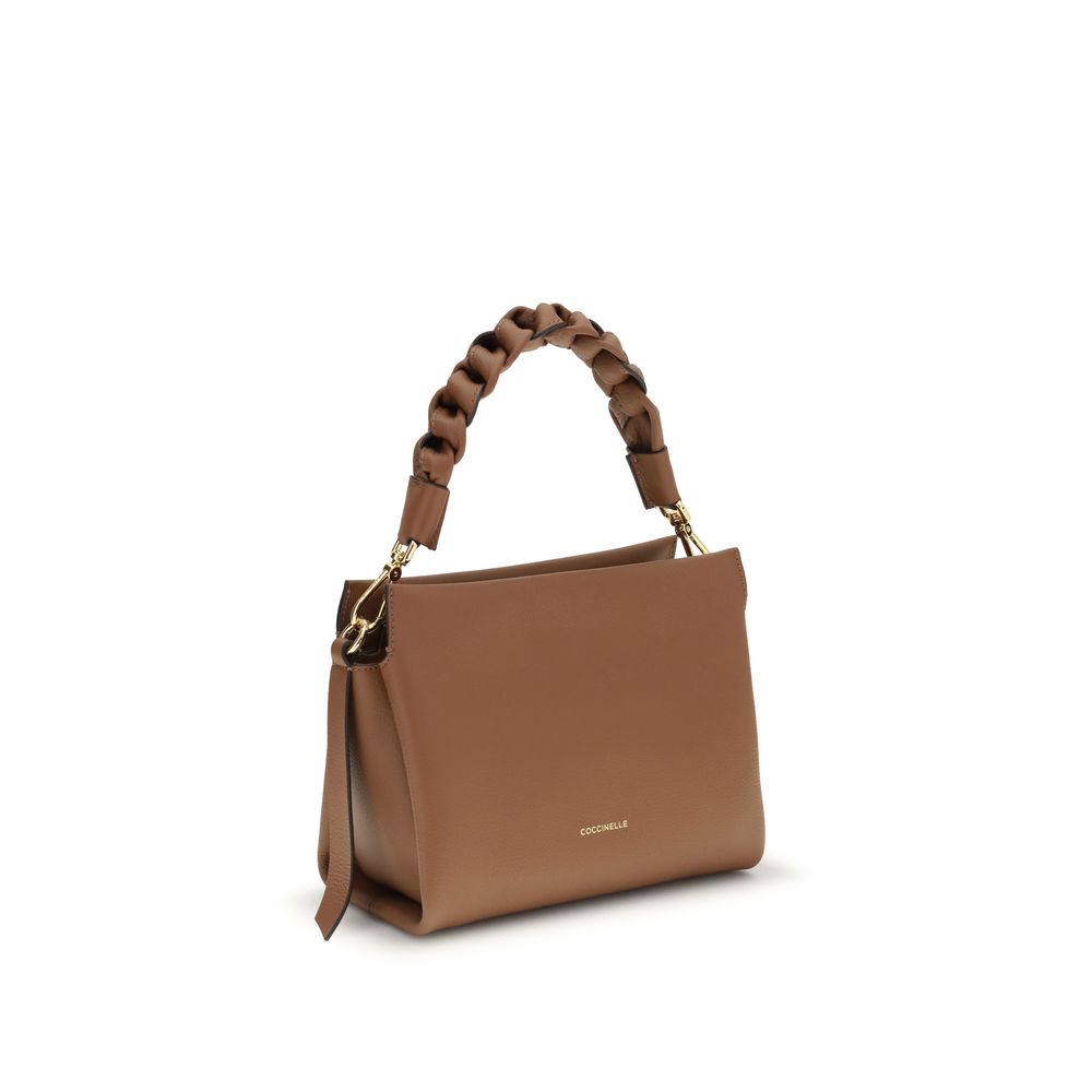 2026 New Arrival Coccinelle Beige Calf Leather Bos Taurus Handbag