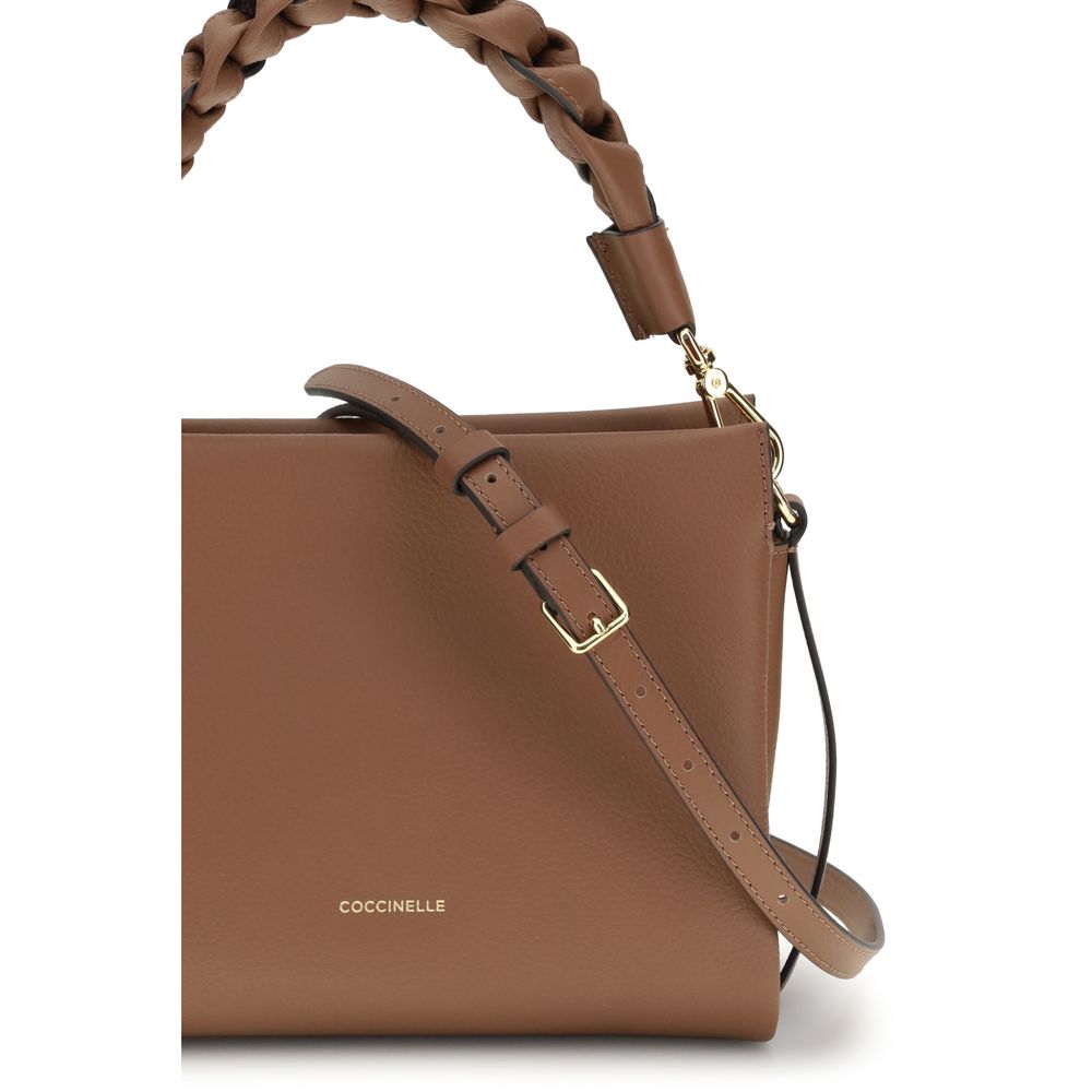 2026 New Arrival Coccinelle Beige Calf Leather Bos Taurus Handbag