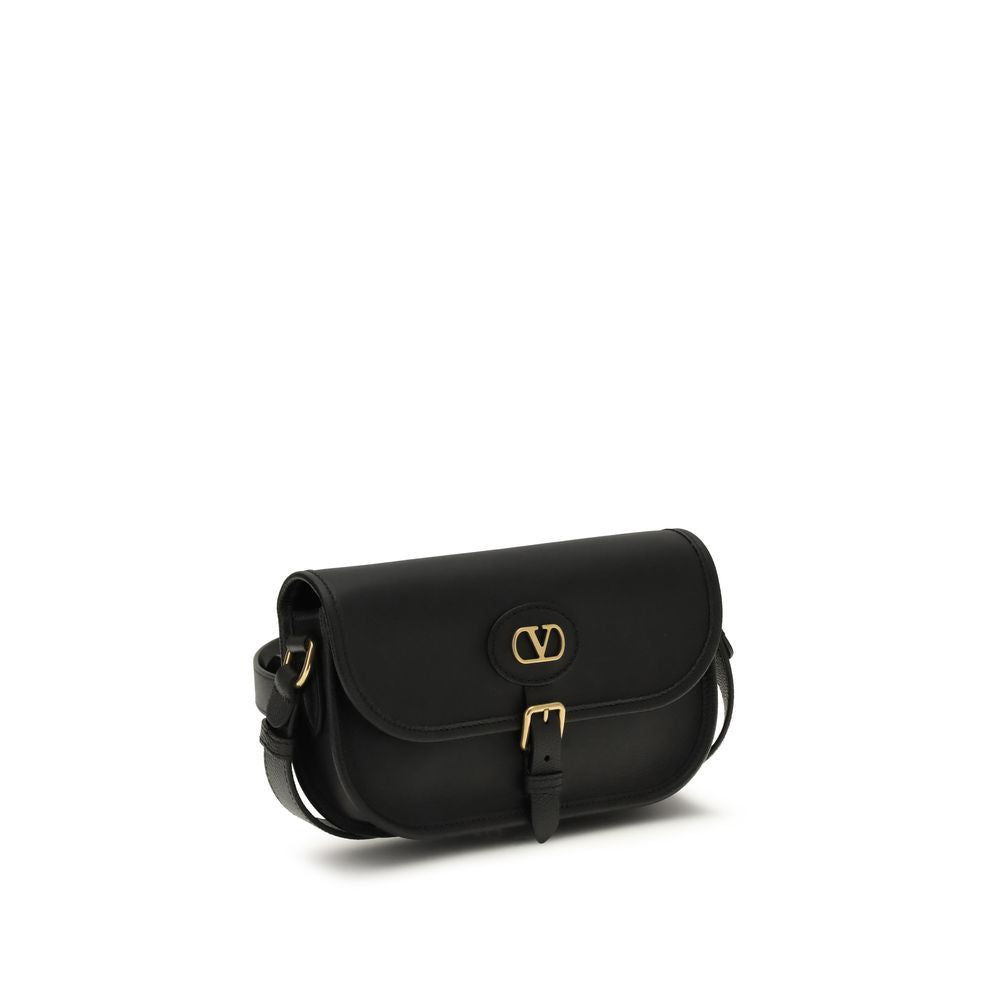 2026 New Arrival Valentino Garavani Black Calf Leather Bos Taurus Shoulder Bag