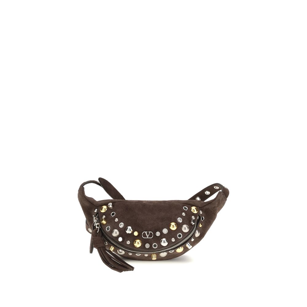 2026 New Arrival Valentino Garavani Brown Calf Leather Bos Taurus Shoulder Bag