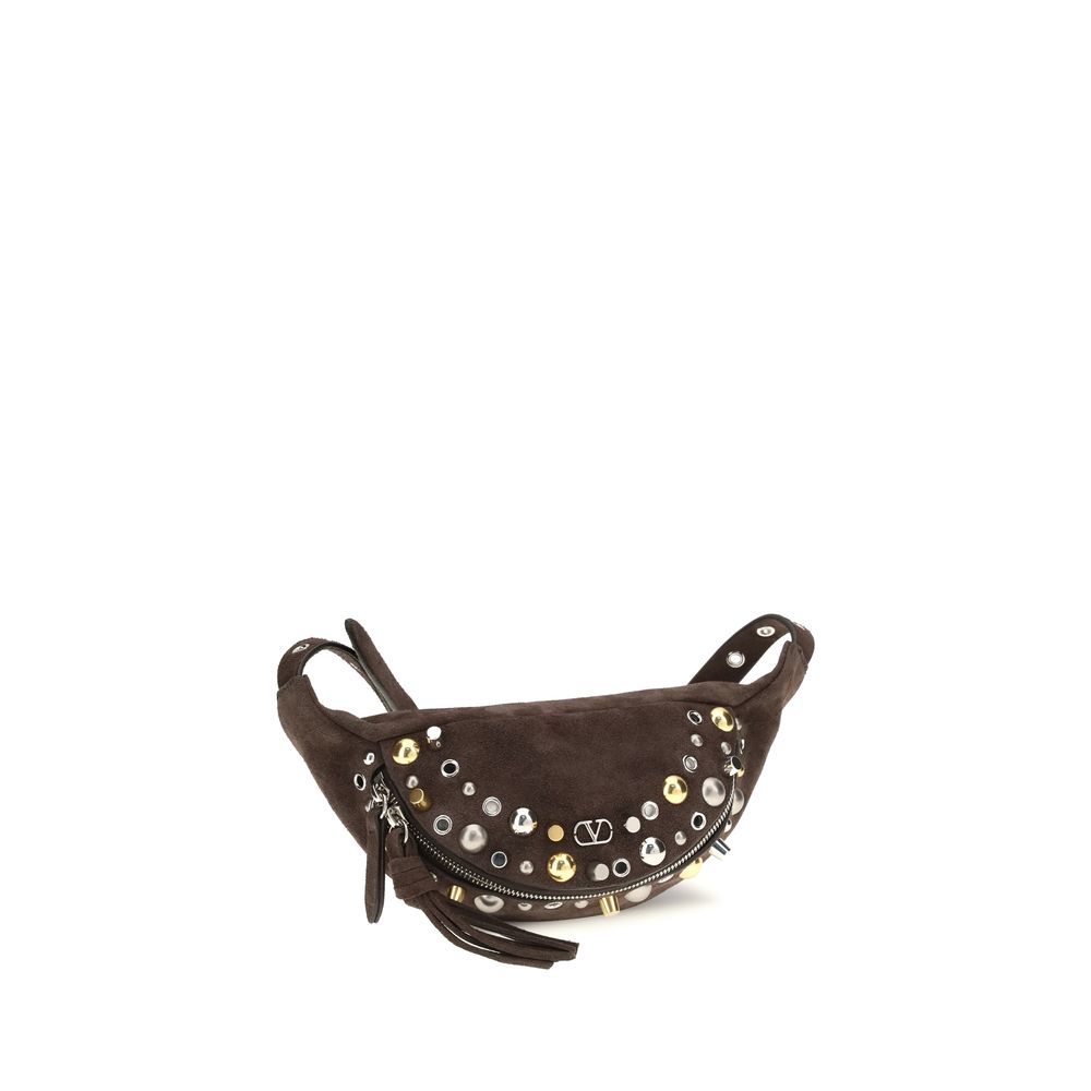 2026 New Arrival Valentino Garavani Brown Calf Leather Bos Taurus Shoulder Bag