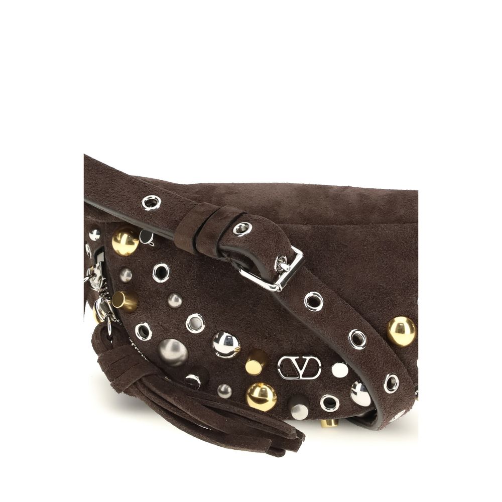 2026 New Arrival Valentino Garavani Brown Calf Leather Bos Taurus Shoulder Bag