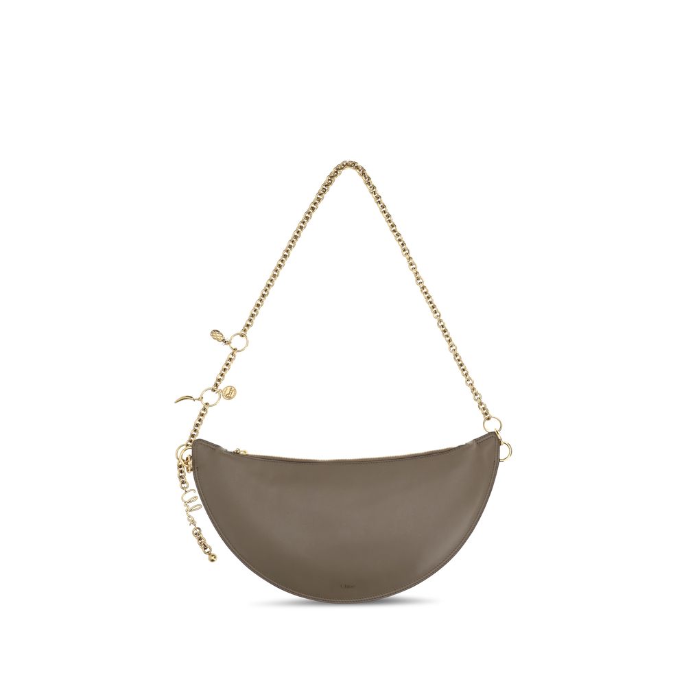 2026 New Arrival Chloé Gray Calf Leather Bos Taurus Shoulder Bag