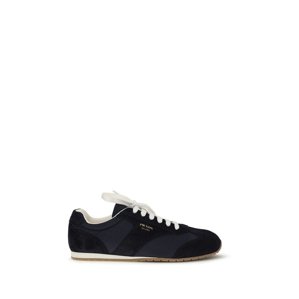 2026 New Arrival Prada Blue Calf Leather Bos Taurus Low Top Sneakers