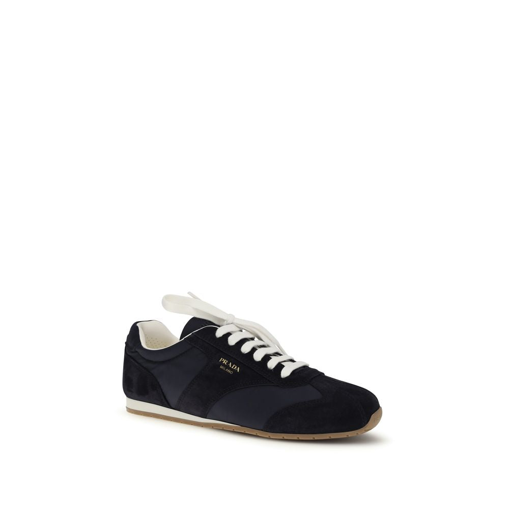 2026 New Arrival Prada Blue Calf Leather Bos Taurus Low Top Sneakers