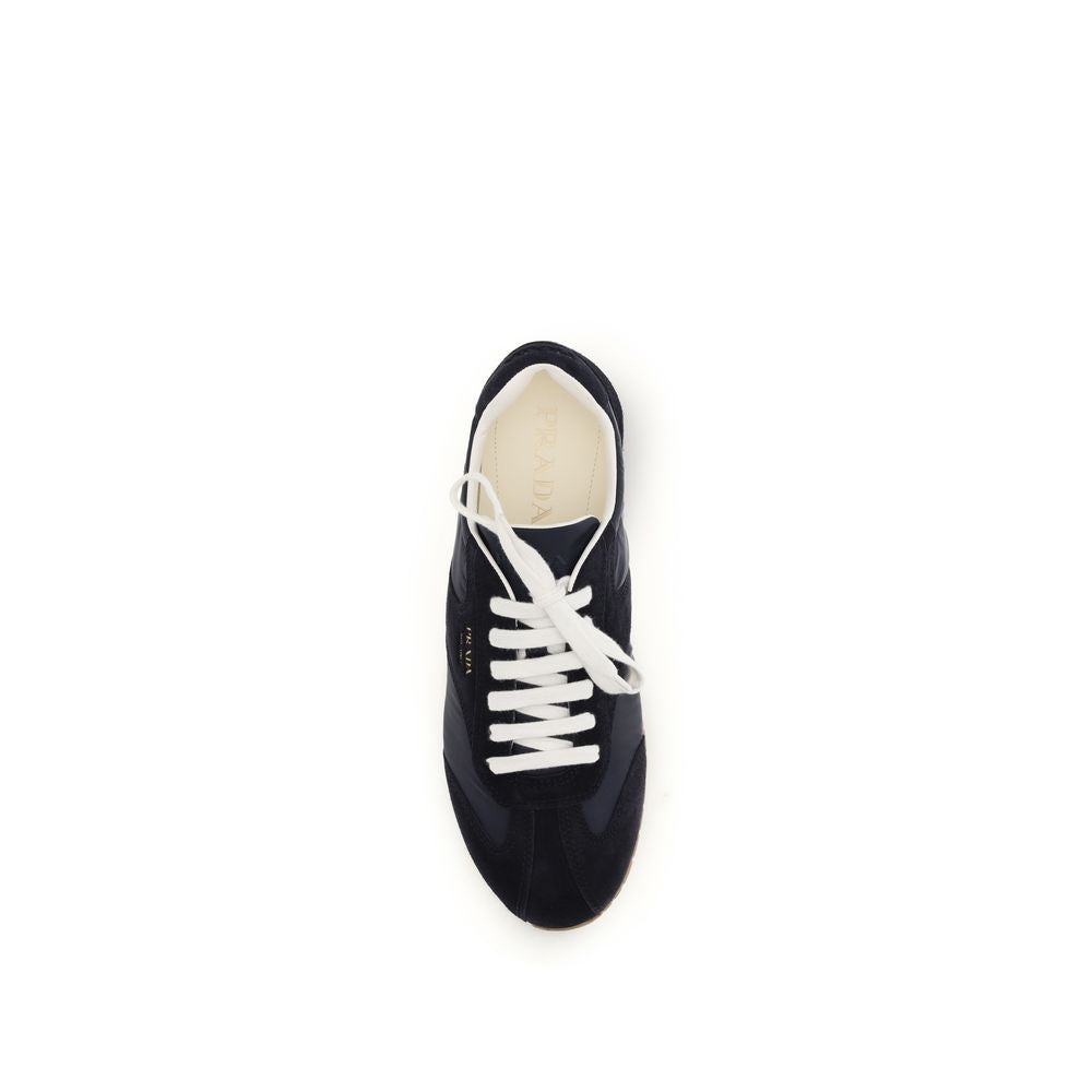 2026 New Arrival Prada Blue Calf Leather Bos Taurus Low Top Sneakers