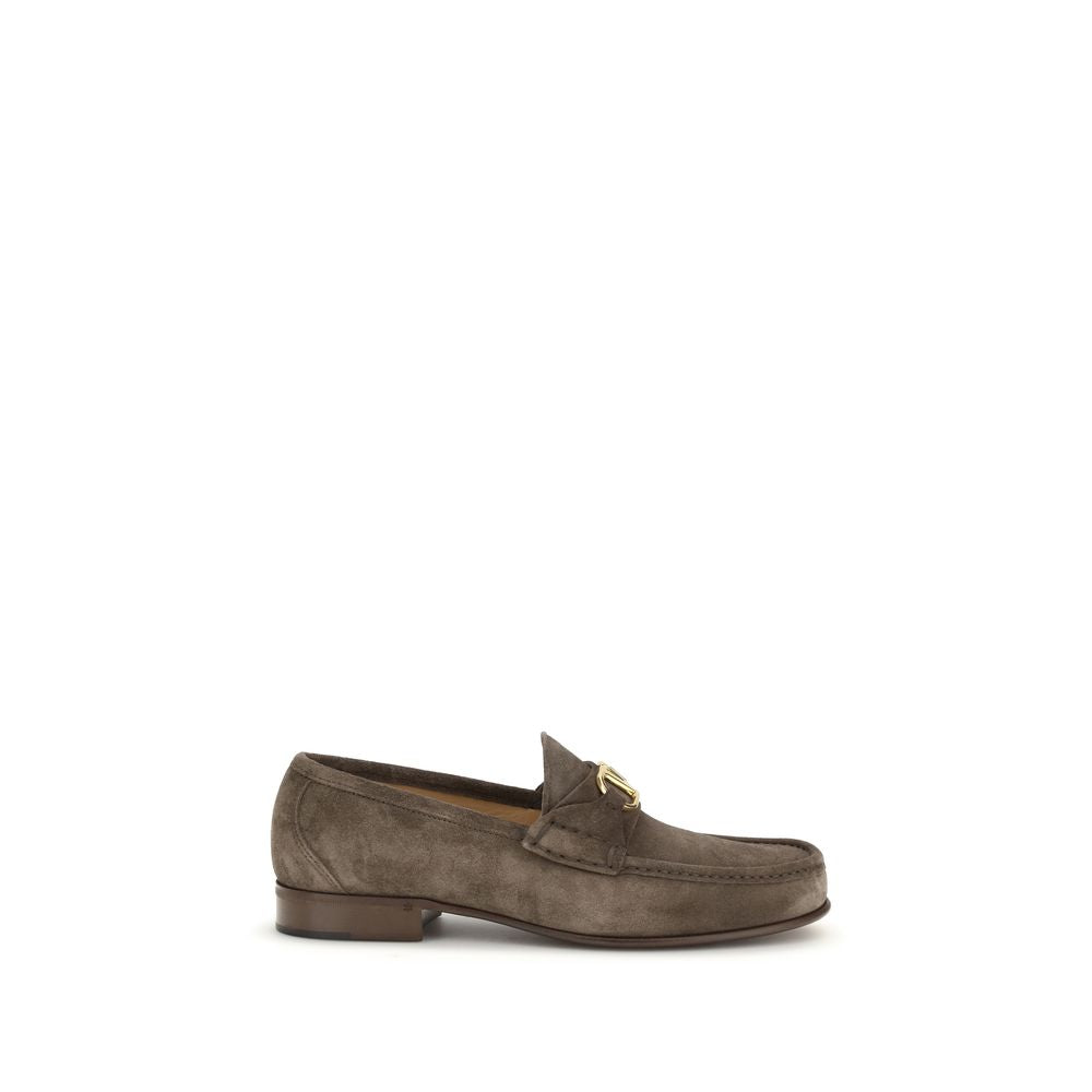 2026 New Arrival Valentino Garavani Brown Calf Leather Bos Taurus Slip-On Loafers
