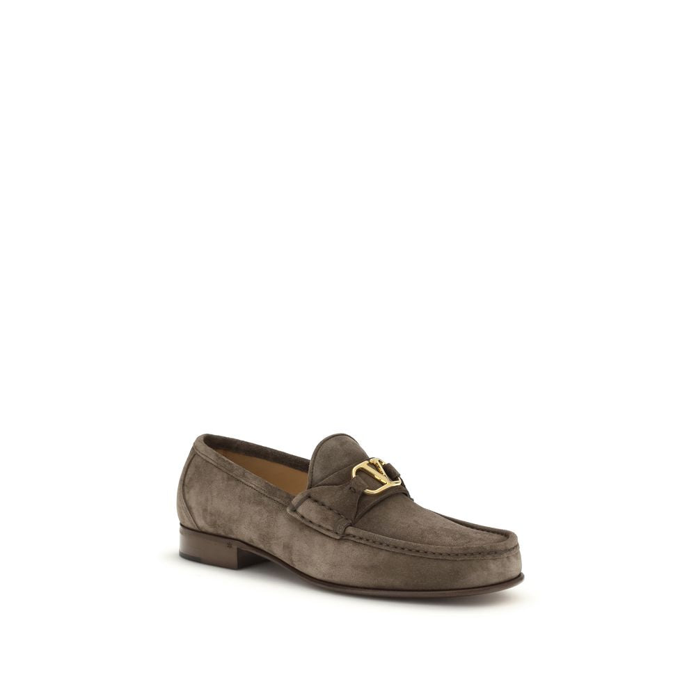2026 New Arrival Valentino Garavani Brown Calf Leather Bos Taurus Slip-On Loafers