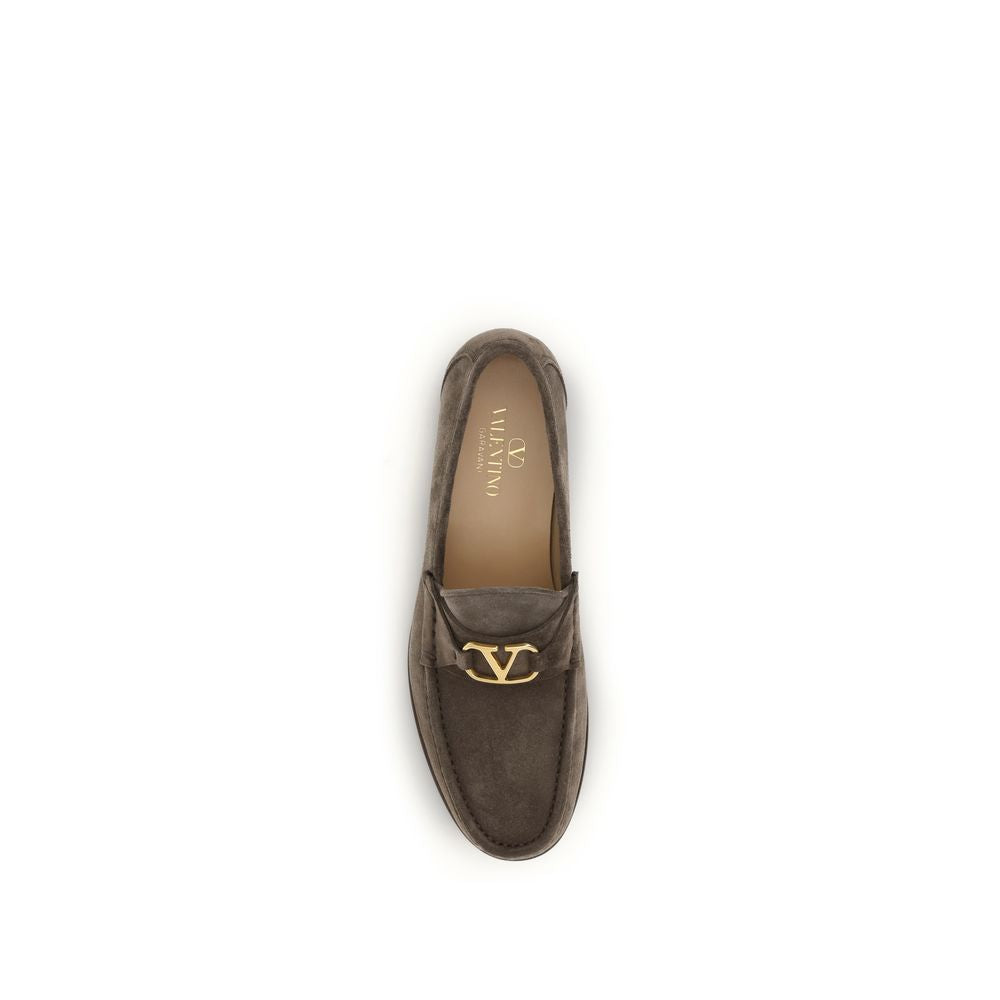 2026 New Arrival Valentino Garavani Brown Calf Leather Bos Taurus Slip-On Loafers