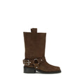 2026 New Arrival Ganni Brown Calf Leather Bos Taurus Lace-Up Boots