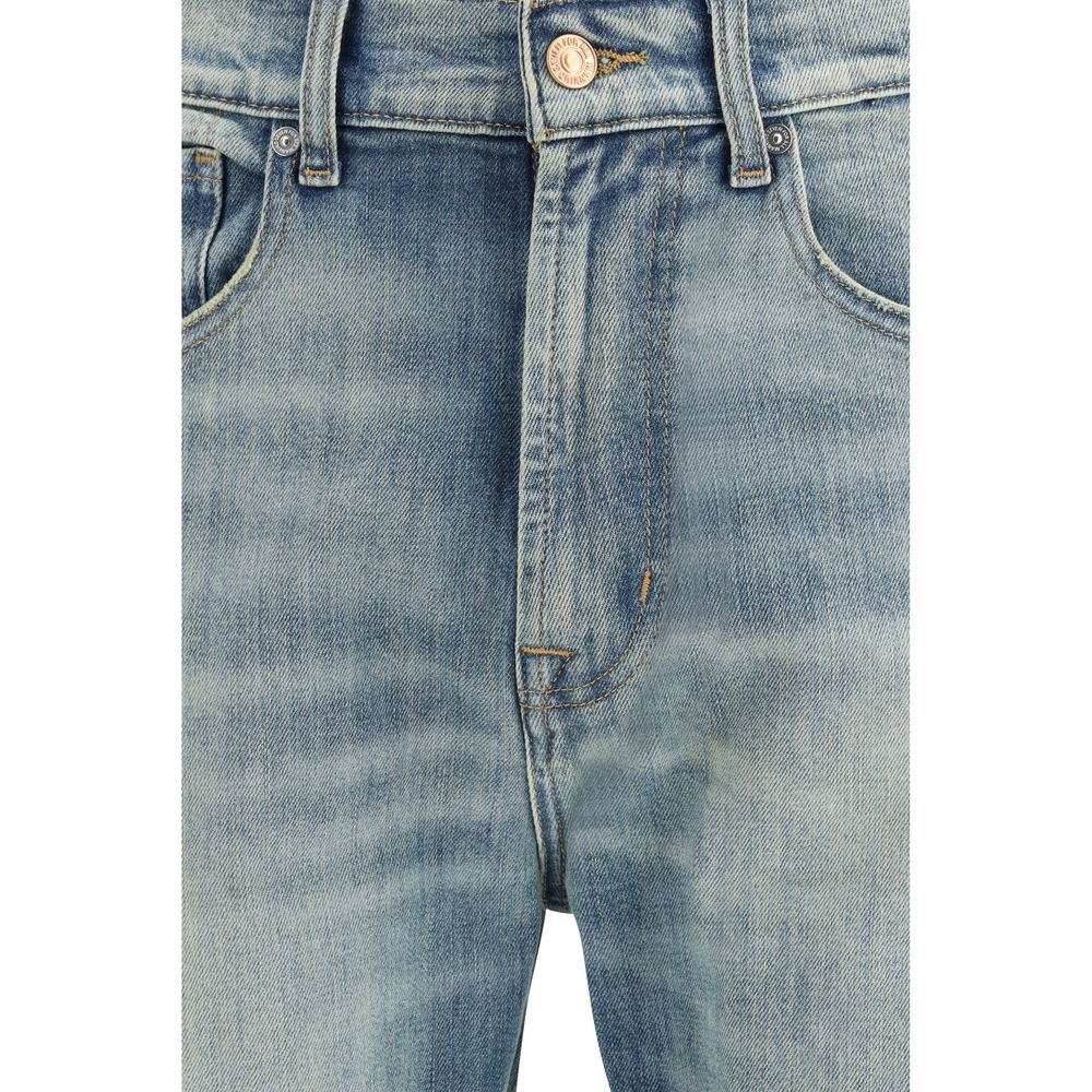 2026 New Arrival 7FOR Blue Cotton Relaxed Fit Jeans
