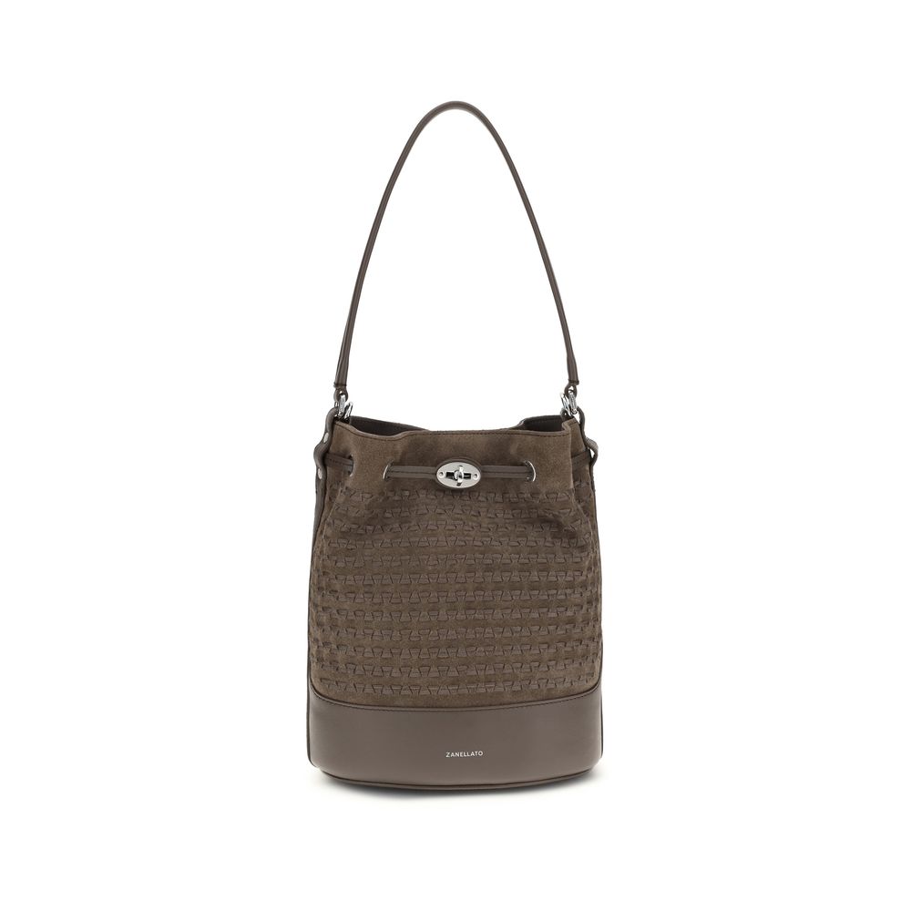 2026 New Arrival Zanellato Brown Calf Leather Bos Taurus Backet Bag