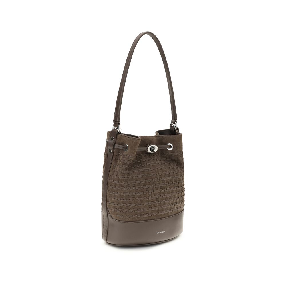 2026 New Arrival Zanellato Brown Calf Leather Bos Taurus Backet Bag