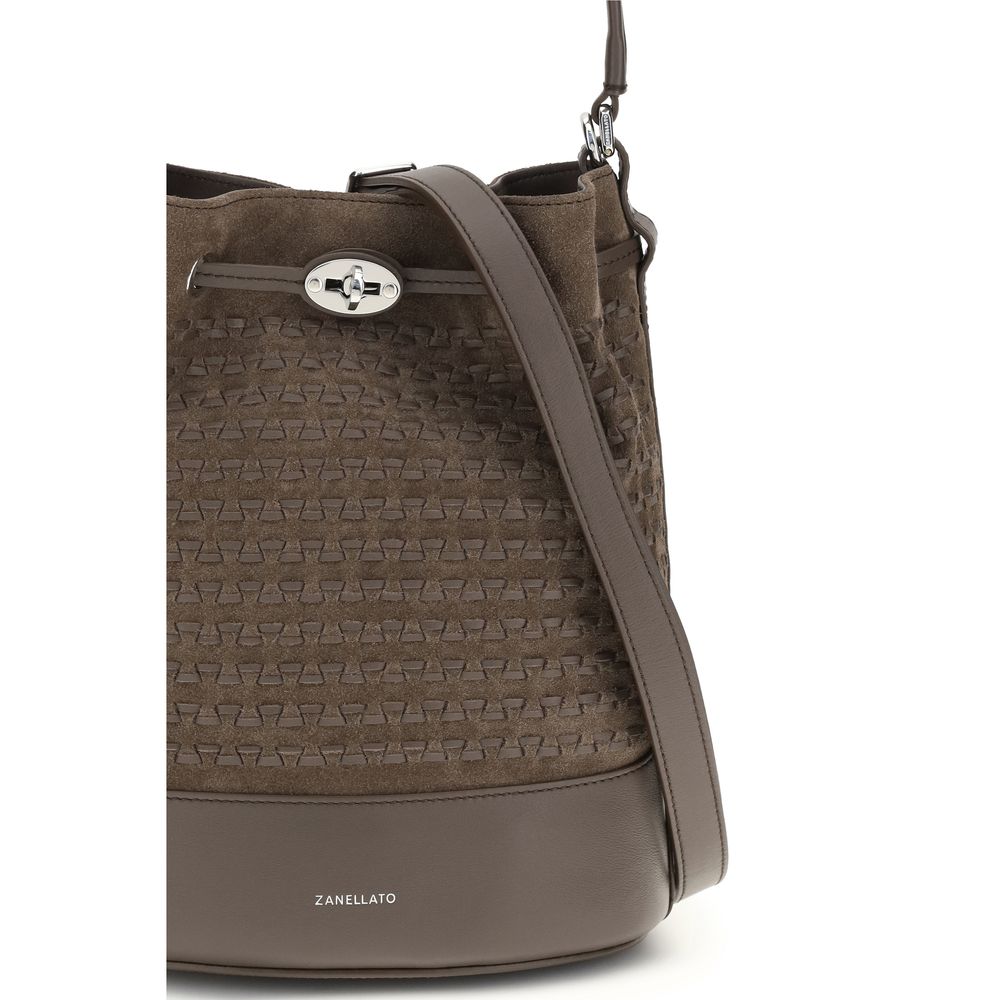 2026 New Arrival Zanellato Brown Calf Leather Bos Taurus Backet Bag