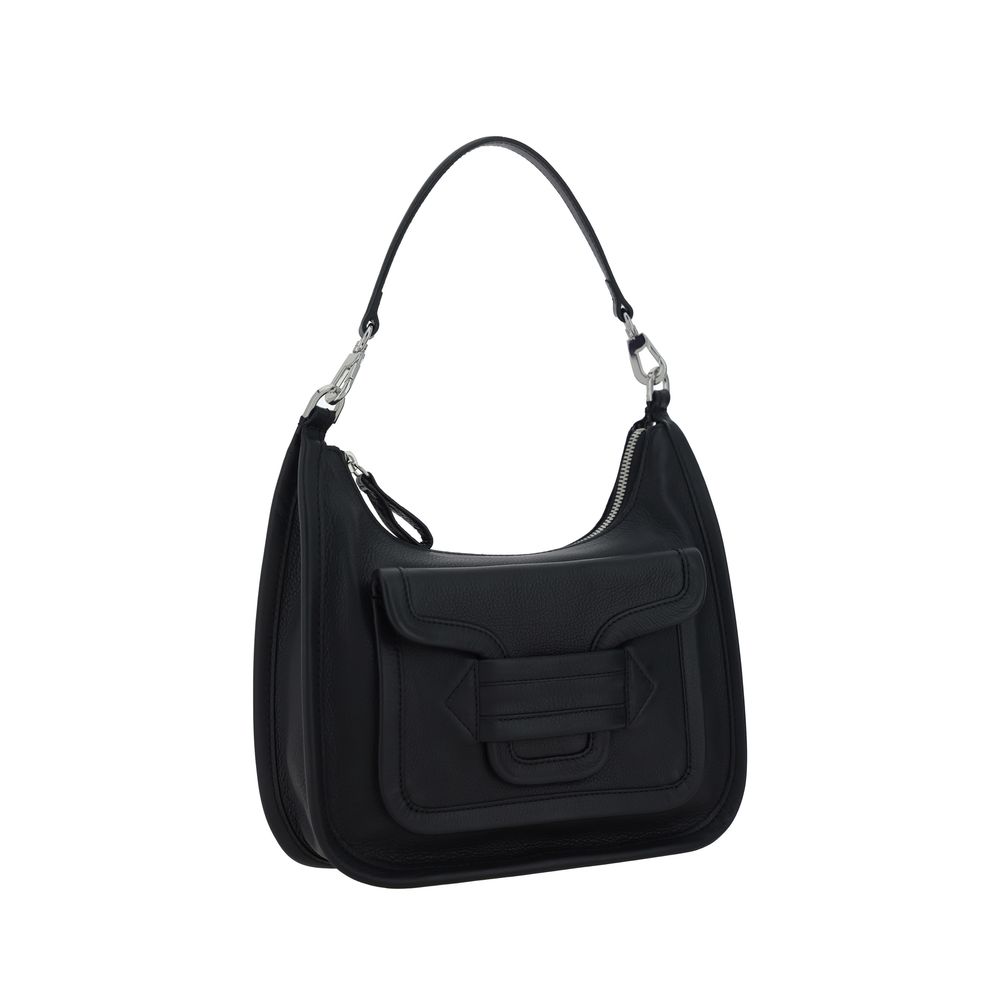 2026 New Arrival Pierre Hardy Black Calf Leather Bos Taurus Shoulder Bag