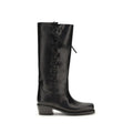 2026 New Arrival Paris Texas Black Calf Leather Bos Taurus Lace-Up Boots