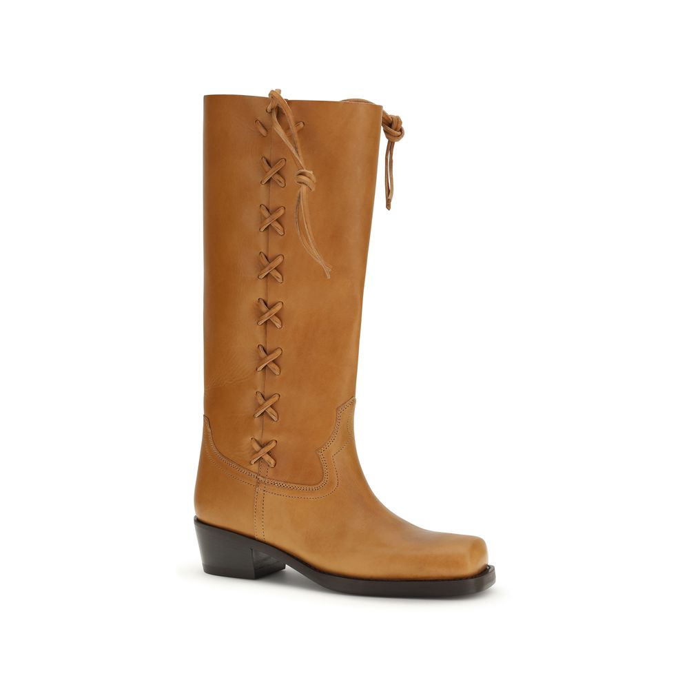 2026 New Arrival Paris Texas Brown Calf Leather Bos Taurus Lace-Up Boots