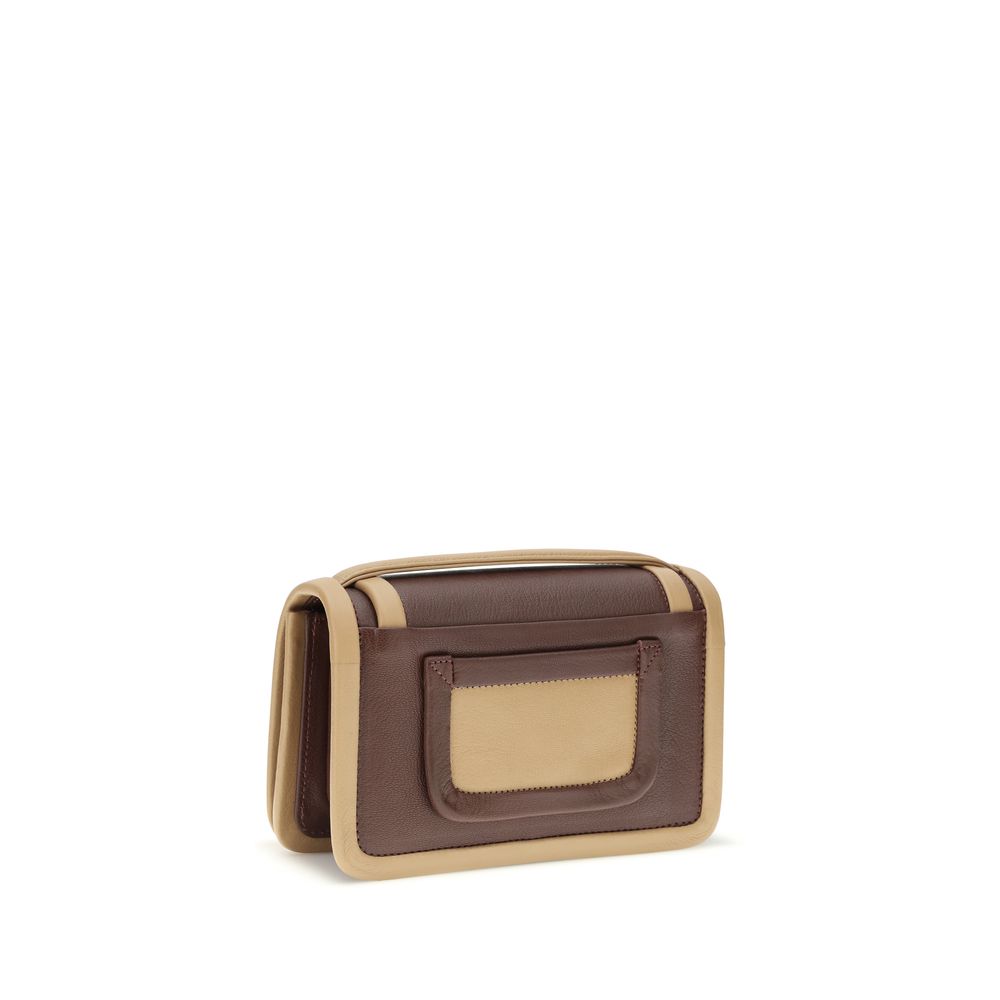 2026 New Arrival Pierre Hardy Brown Calf Leather Bos Taurus Shoulder Bag