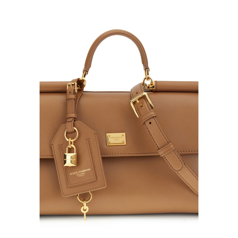 2026 New Arrival Dolce & Gabbana Beige Calf Leather Bos Taurus Shoulder Bag