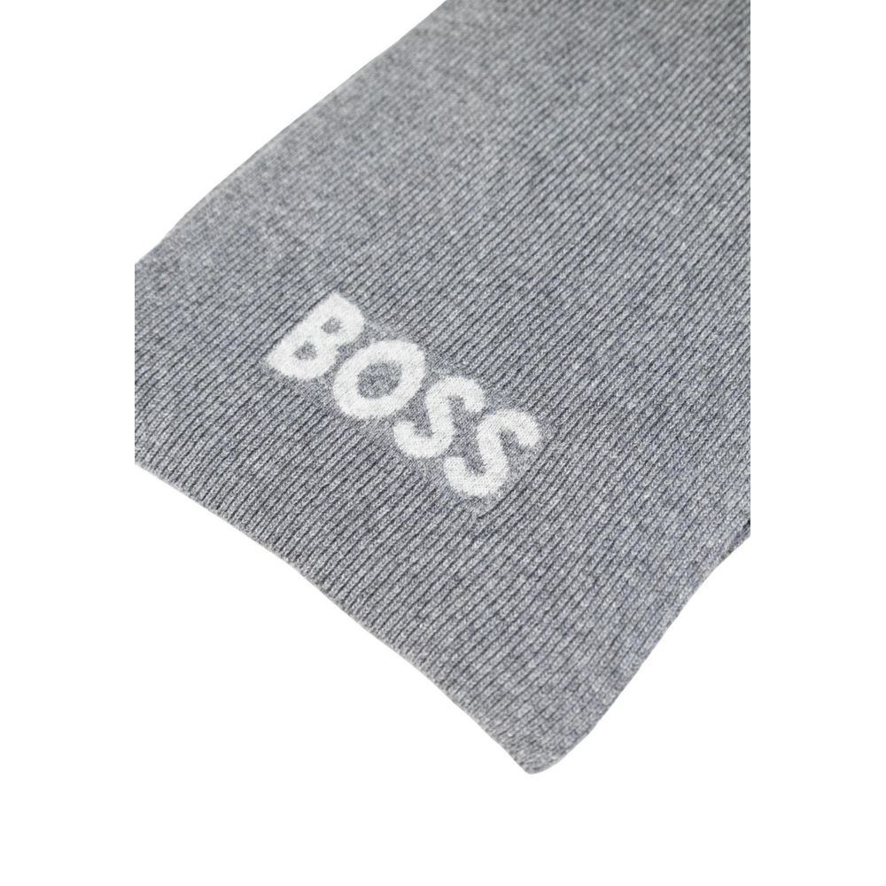 2026 New Arrival Hugo Boss Gray Polyacrylic Scarf