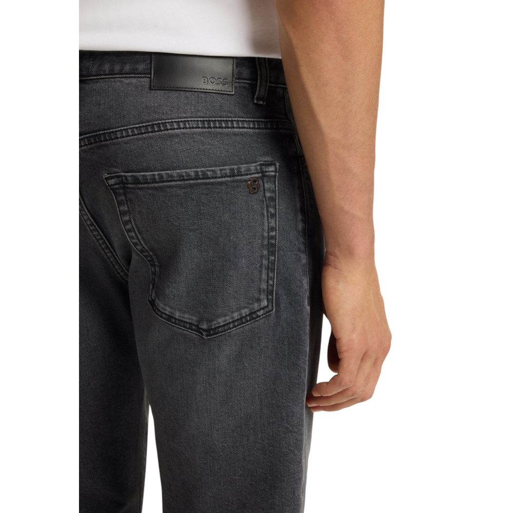 2026 New Arrival Hugo Boss Gray Cotton Relaxed Fit Jeans