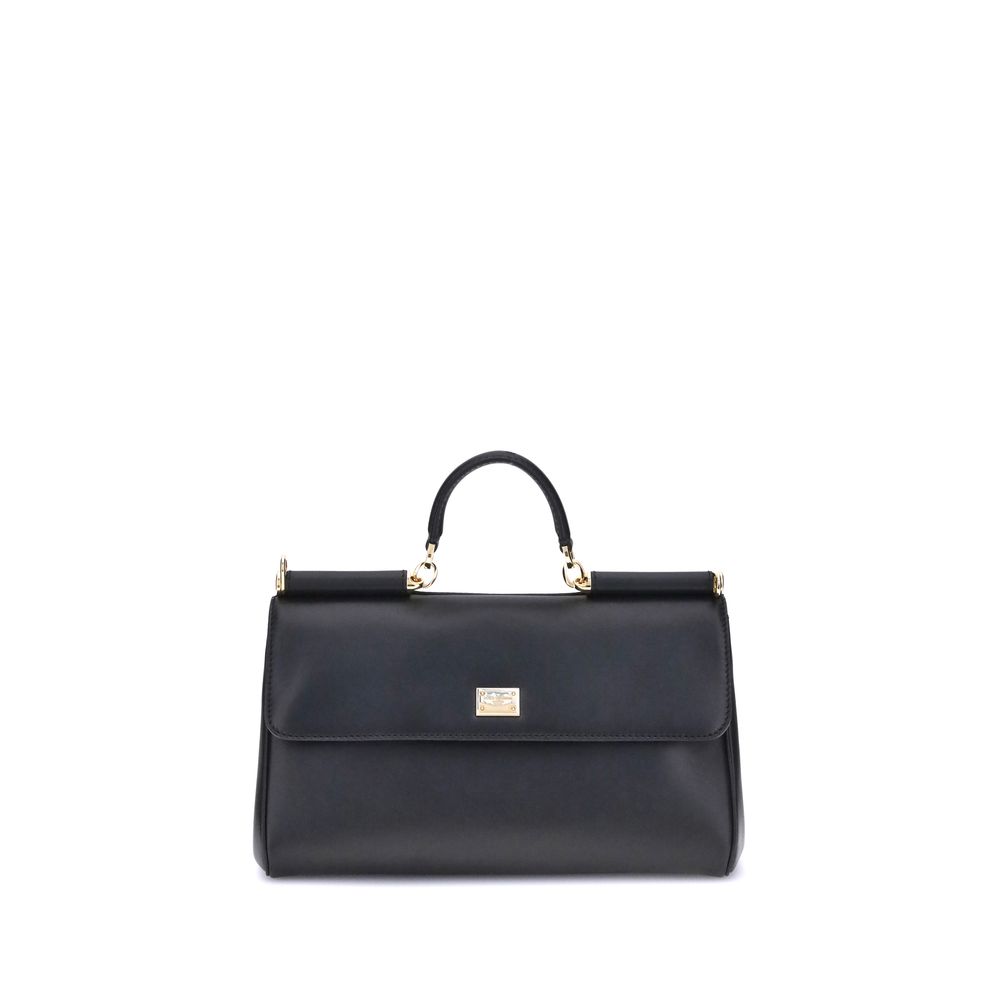 2026 New Arrival Dolce & Gabbana Black Calf Leather Bos Taurus Shoulder Bag