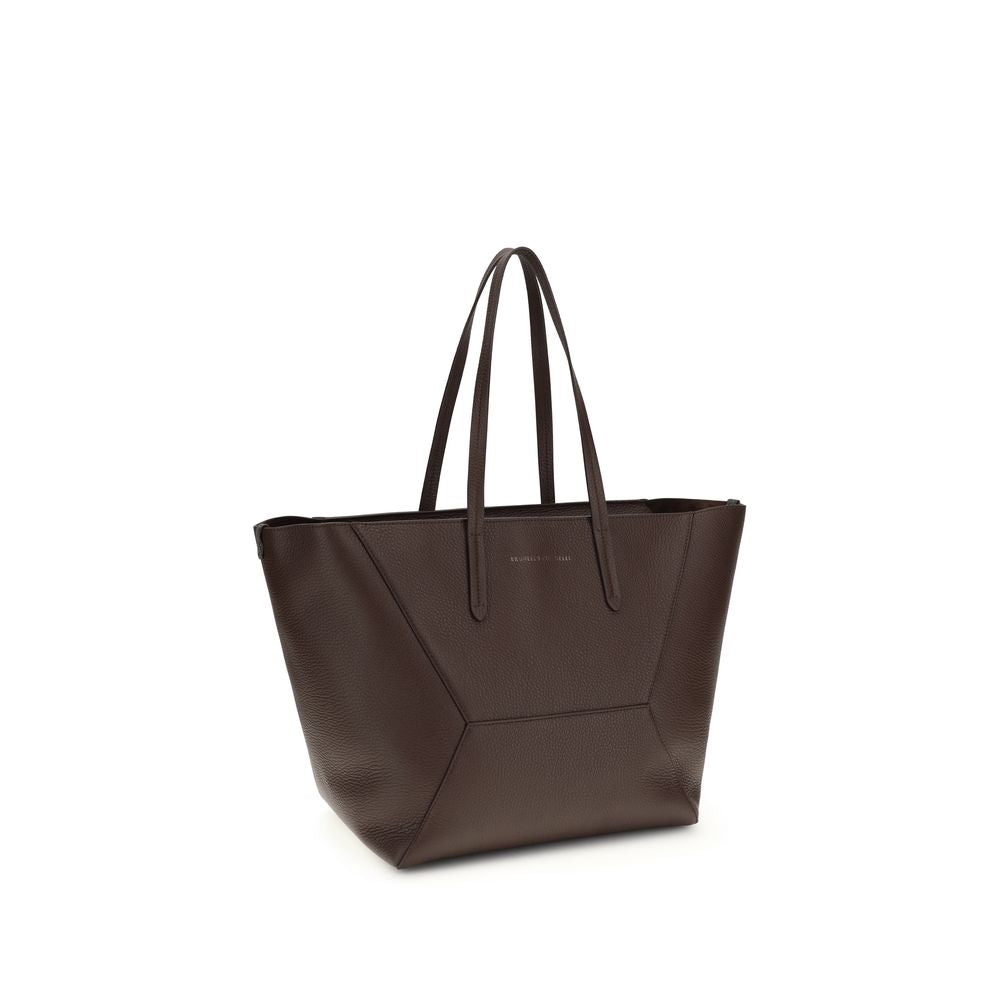 2026 New Arrival Brunello Cucinelli Brown Calf Leather Bos Taurus Shoulder Bag
