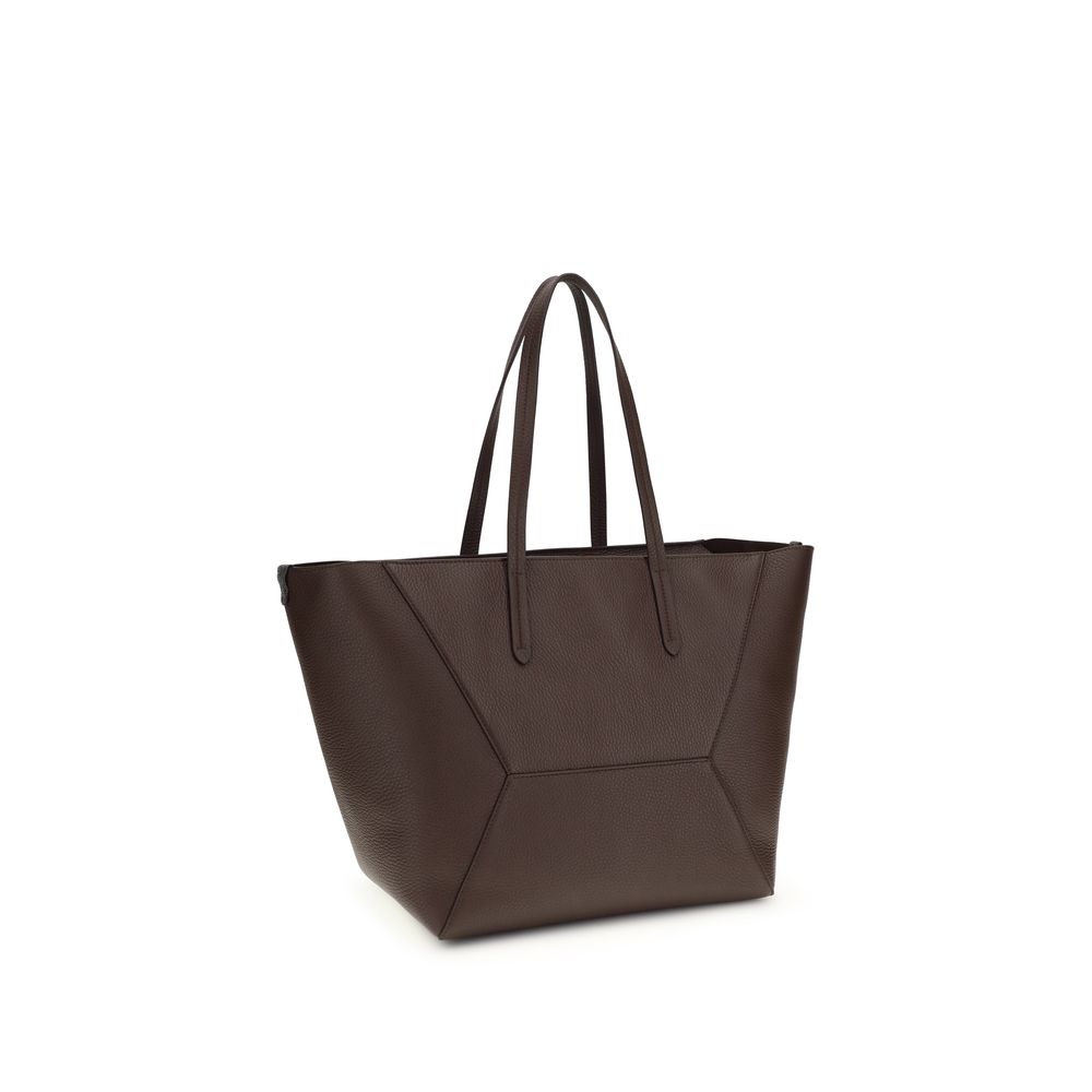 2026 New Arrival Brunello Cucinelli Brown Calf Leather Bos Taurus Shoulder Bag