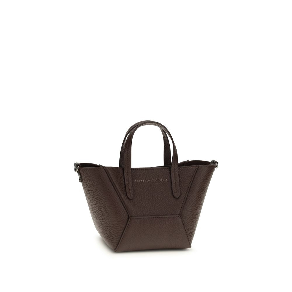 2026 New Arrival Brunello Cucinelli Bordeaux Calf Leather Bos Taurus Shoulder Bag