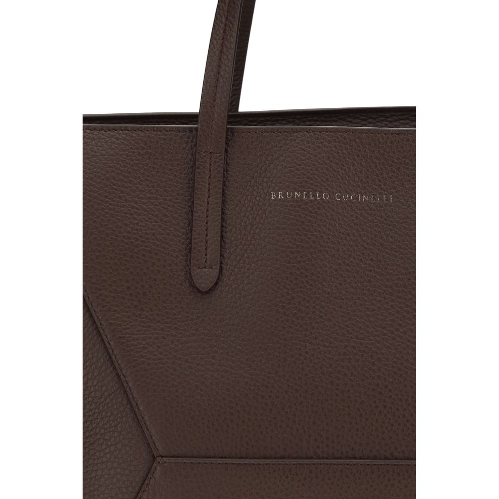 2026 New Arrival Brunello Cucinelli Brown Calf Leather Bos Taurus Shoulder Bag