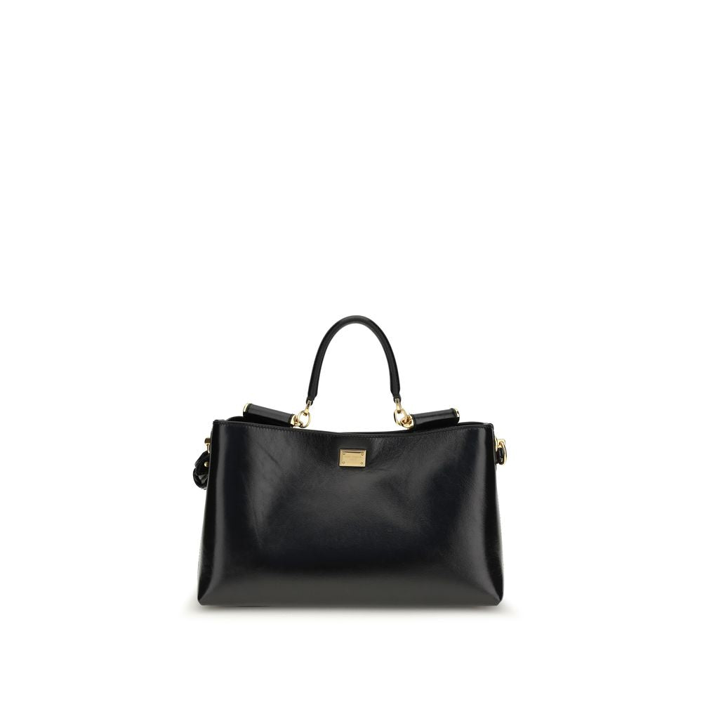 2026 New Arrival Dolce & Gabbana Black Calf Leather Bos Taurus Shoulder Bag