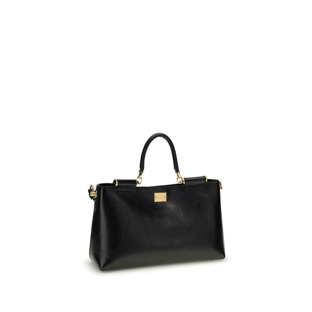 2026 New Arrival Dolce & Gabbana Black Calf Leather Bos Taurus Shoulder Bag