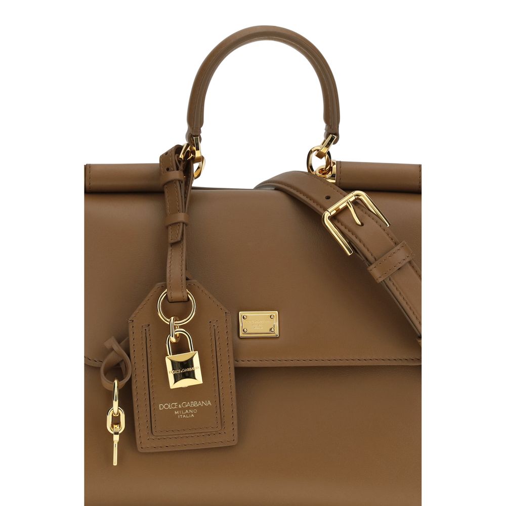 2026 New Arrival Dolce & Gabbana Brown Calf Leather Bos Taurus Handbag