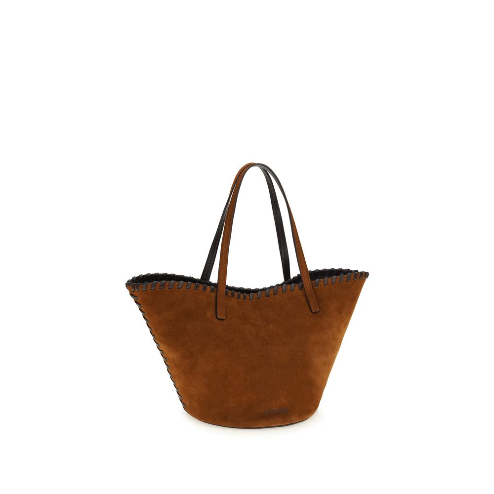 2026 New Arrival Staud Brown Calf Leather Bos Taurus Handbag