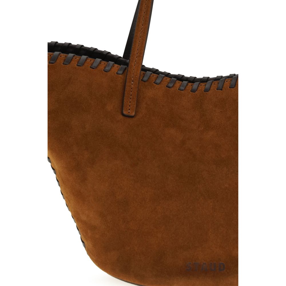 2026 New Arrival Staud Brown Calf Leather Bos Taurus Handbag