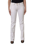 2026 New Arrival 7 For All Mankind White Mid Waisted Skinny Denim Trouser Jeans