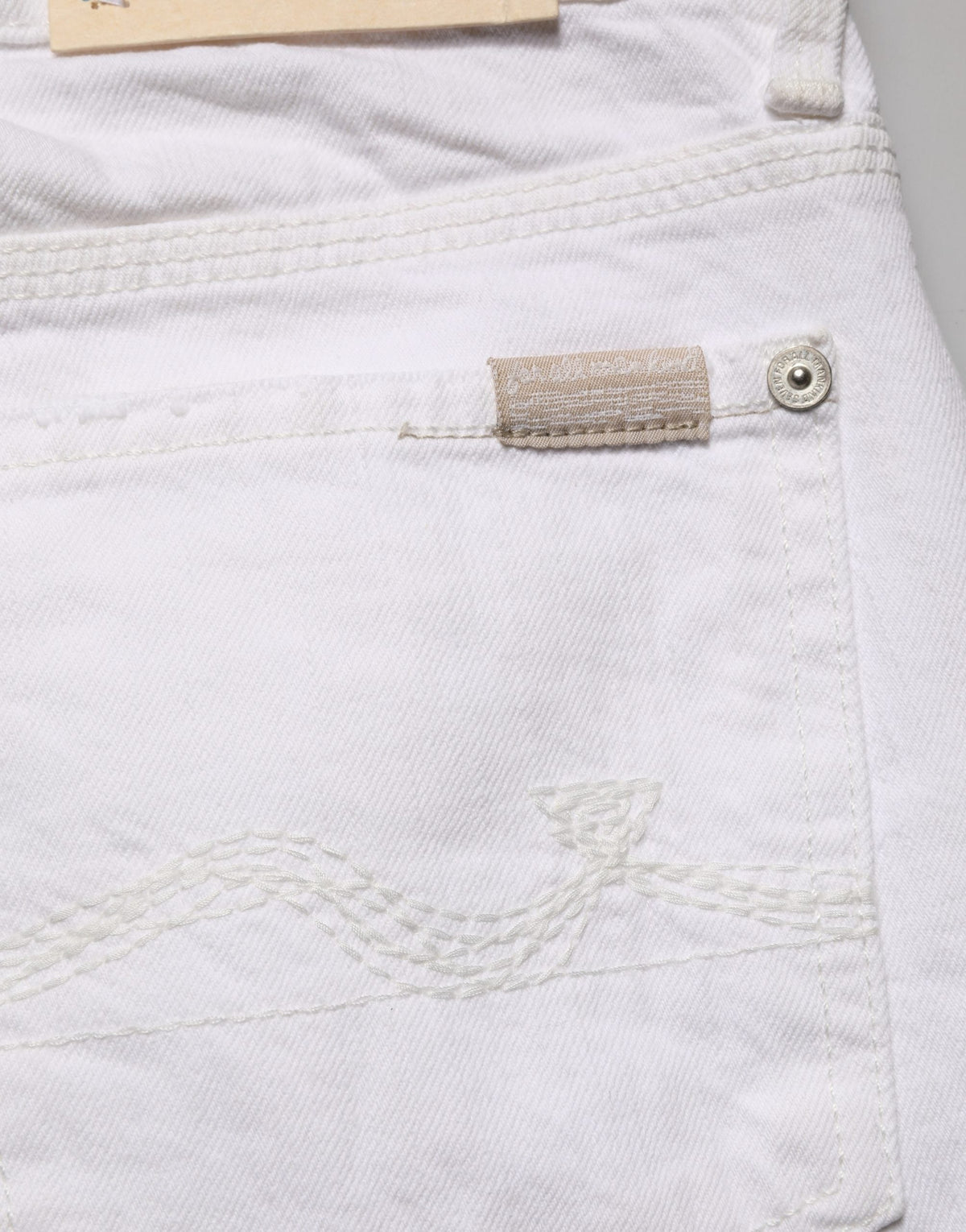 2026 New Arrival 7 For All Mankind White Mid Waisted Skinny Denim Trouser Jeans