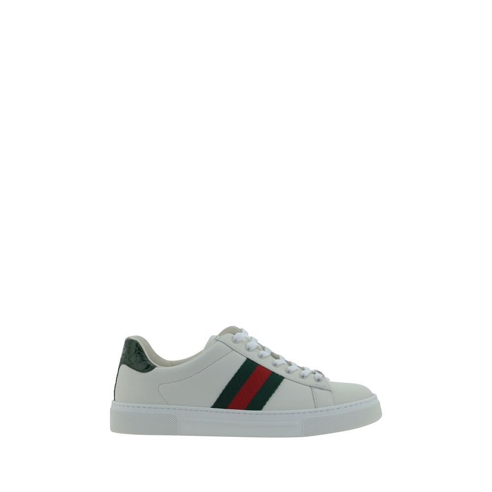 2026 New Arrival Gucci White Calf Leather Bos Taurus Low Top Sneakers