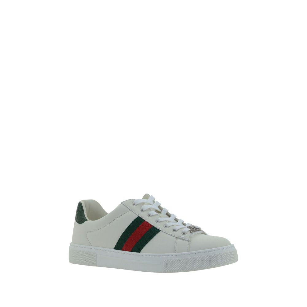 2026 New Arrival Gucci White Calf Leather Bos Taurus Low Top Sneakers