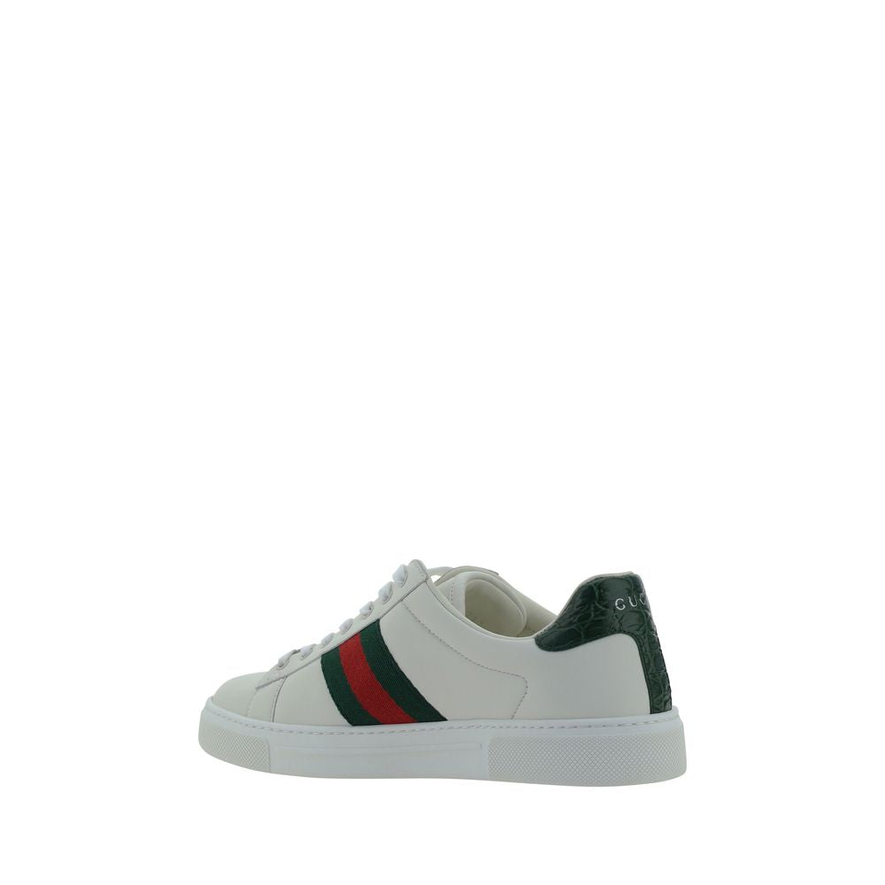 2026 New Arrival Gucci White Calf Leather Bos Taurus Low Top Sneakers