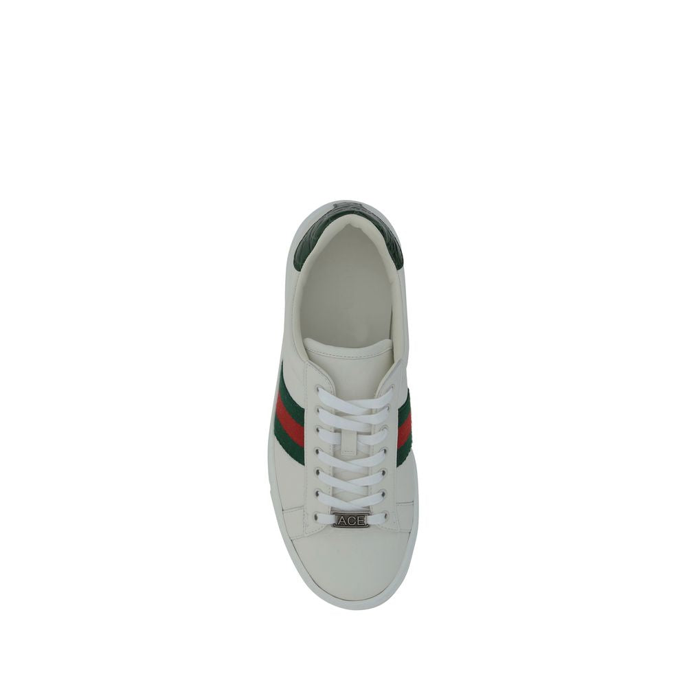 2026 New Arrival Gucci White Calf Leather Bos Taurus Low Top Sneakers