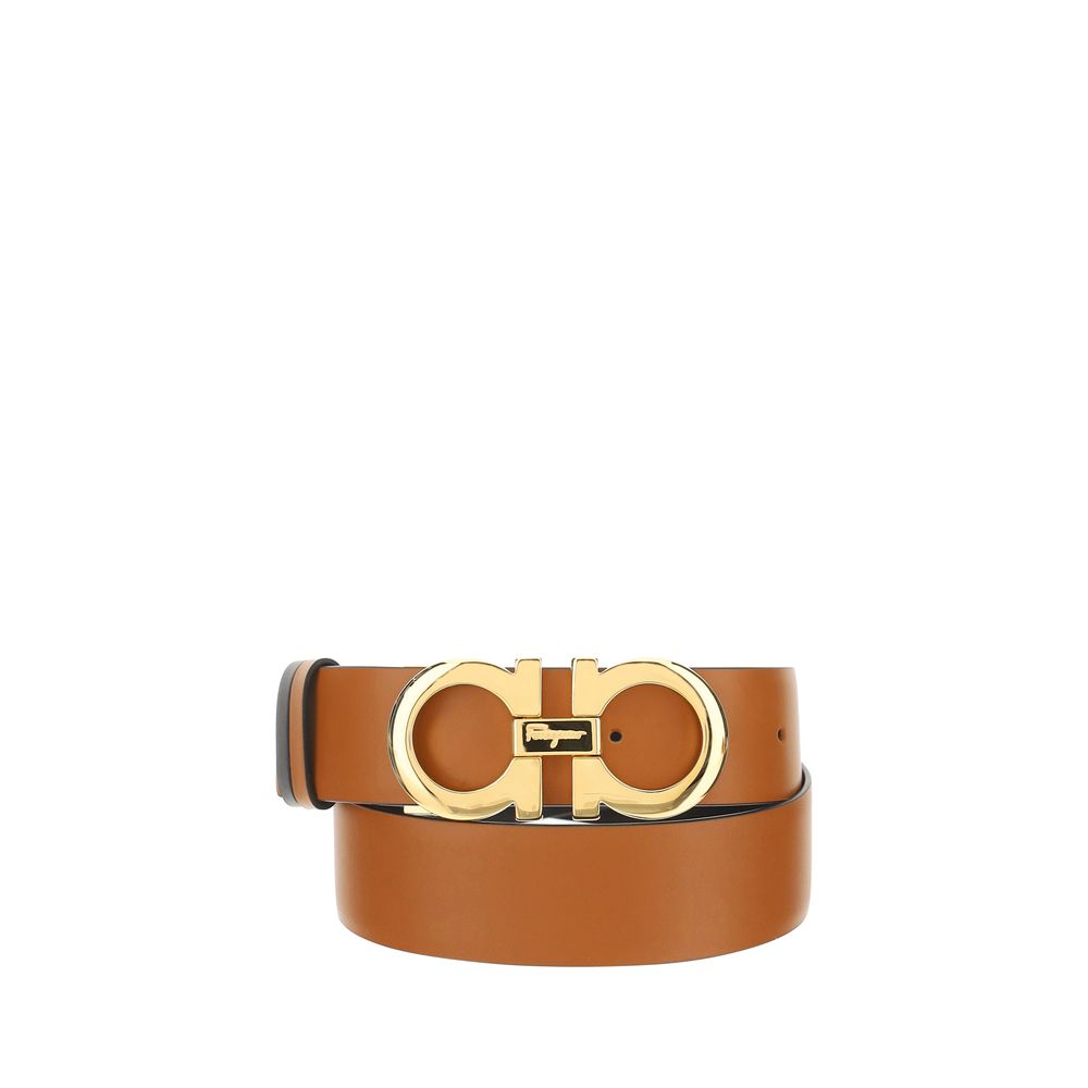 2026 New Arrival Ferragamo Brown Calf Leather Bos Taurus Belt