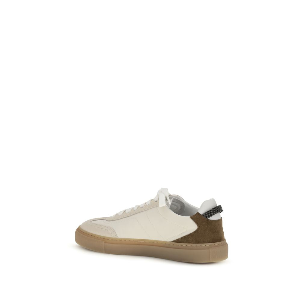 2026 New Arrival Brunello Cucinelli Beige Calf Leather Bos Taurus Low Top Sneakers