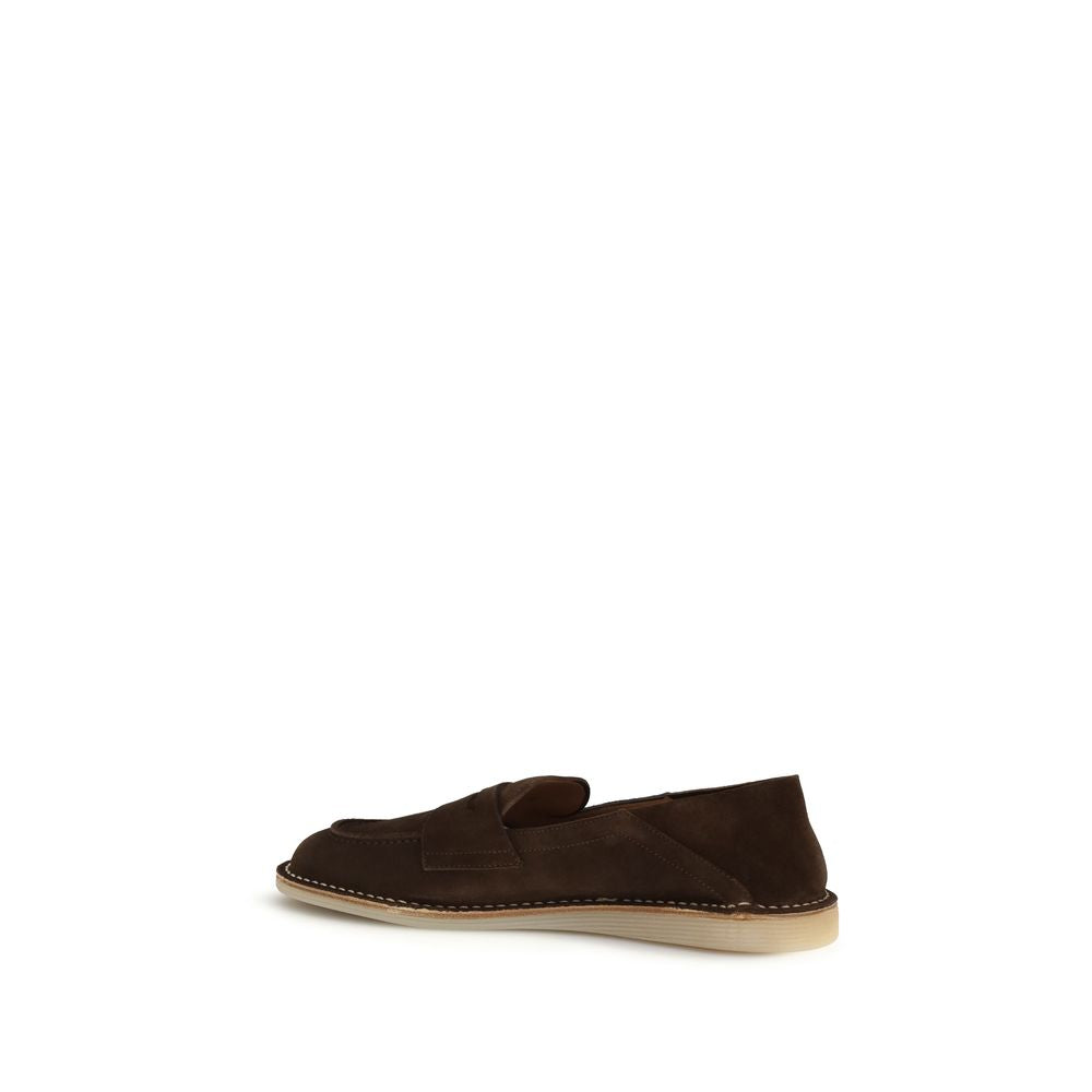 2026 New Arrival Dolce & Gabbana Brown Calf Leather Bos Taurus Slip-On Loafers