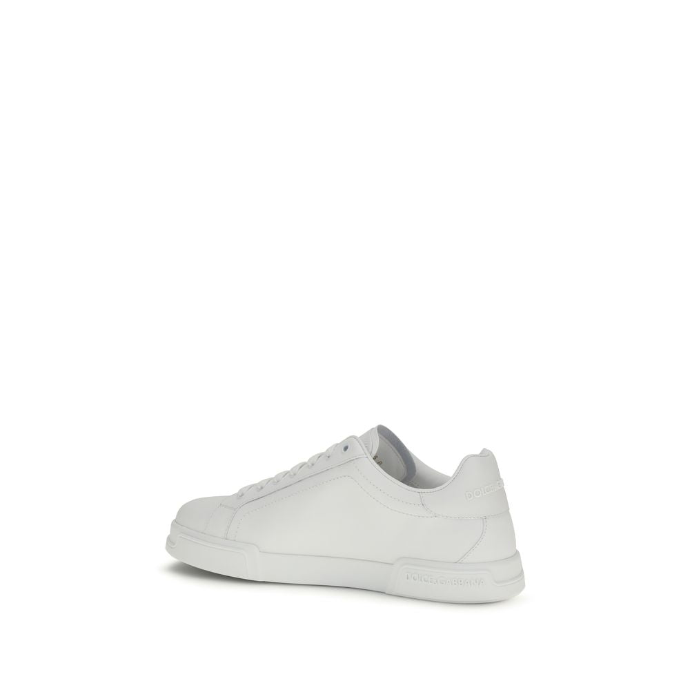 2026 New Arrival Dolce & Gabbana White Calf Leather Bos Taurus Low Top Sneakers