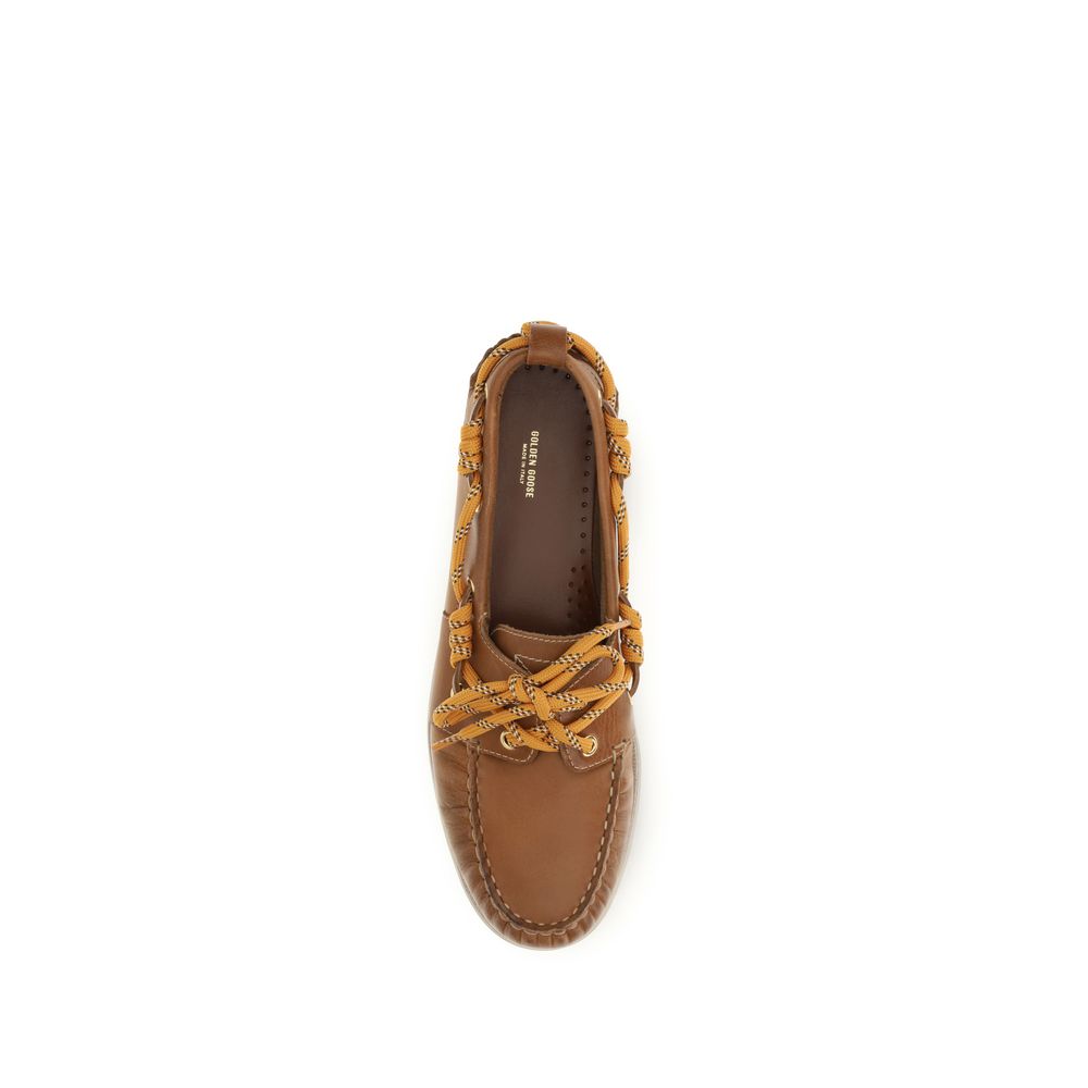2026 New Arrival Golden Goose Brown Calf Leather Bos Taurus Slip-On Loafers