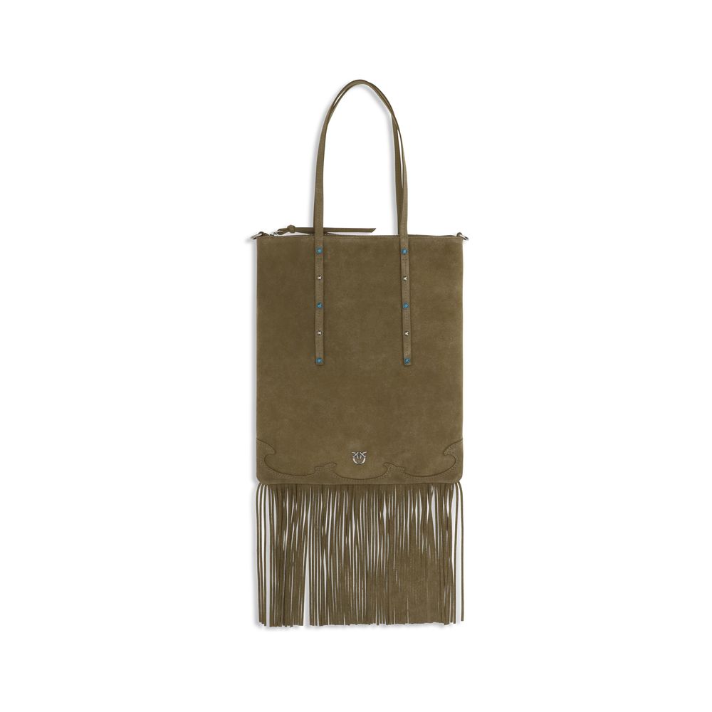 2026 New Arrival PINKO Bicolor Calf Leather Bos Taurus Shoulder Bag